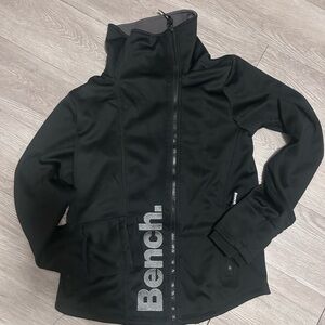 Bench Black Zip-Up Women's Sweater Jacket with Logo